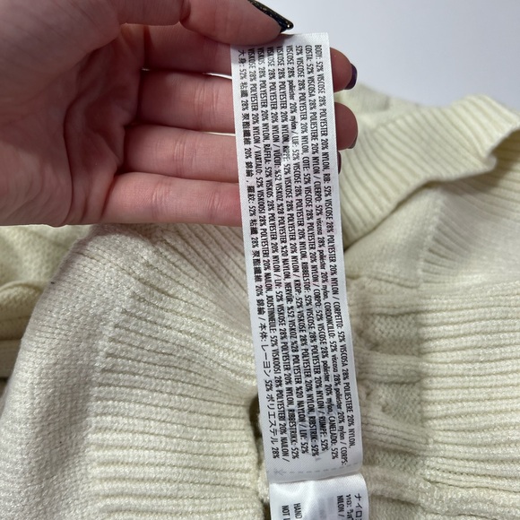 Disney Parks 2022 Exclusive Minnie Mouse Cable Knit Crewneck Sweater - cream, M - Picture 6 of 13